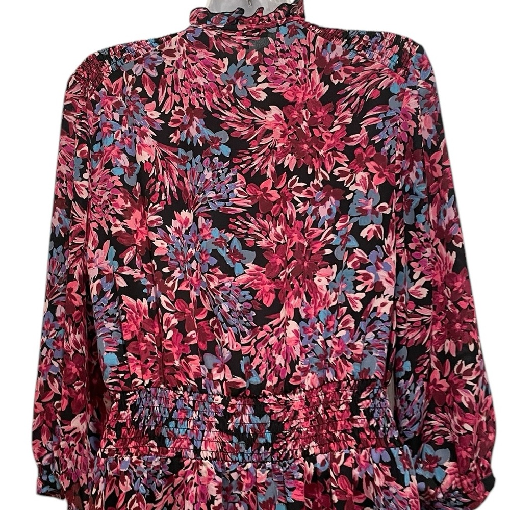 NANETTE LEPORE FLORAL HIGH-LOW LONG SLEEVE DRESS FLORAL MULTICOLOR SIZE 8 - Picture 12 of 16